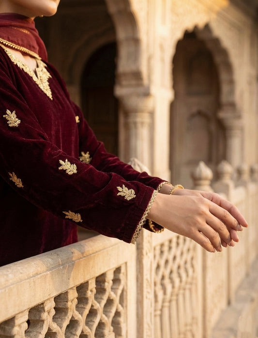 The Garnet Velvet 3-Piece Set