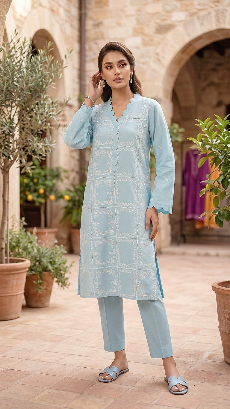 Blue Geometric Co-ord Set