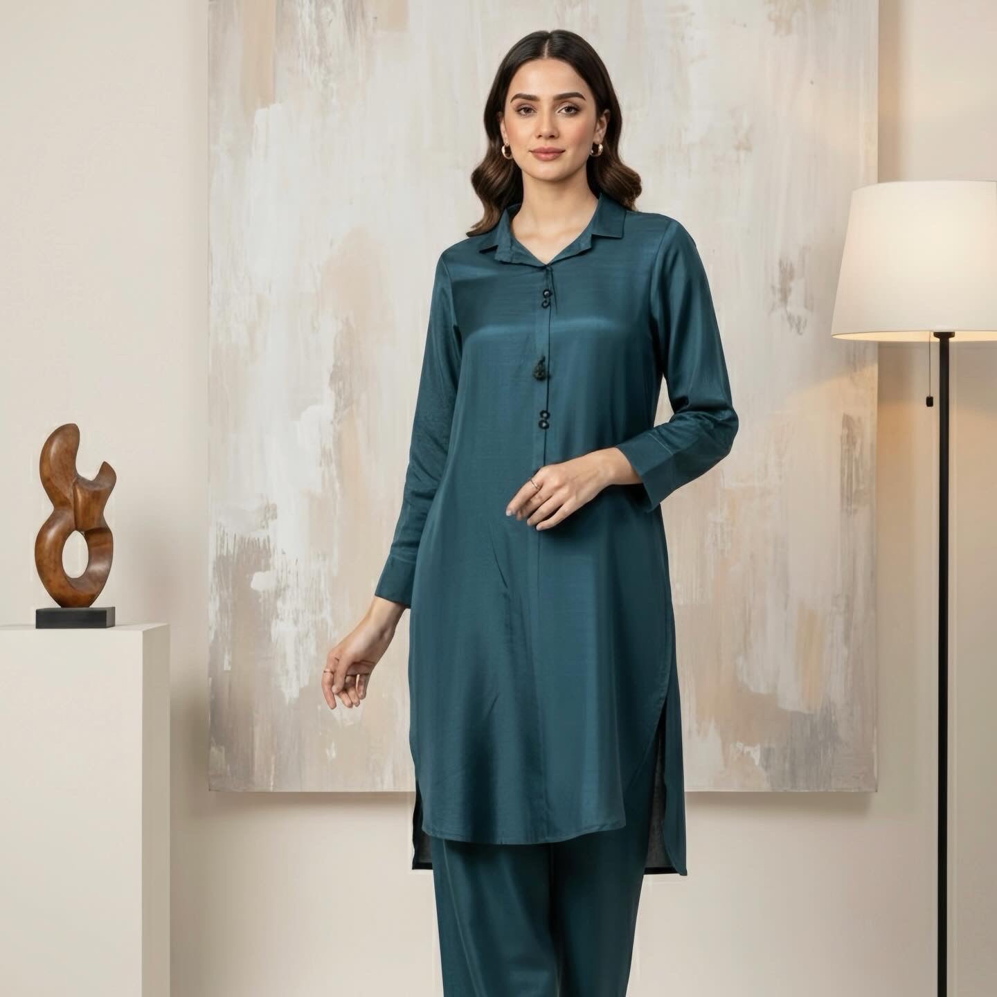 The Teal Silk Co-ord