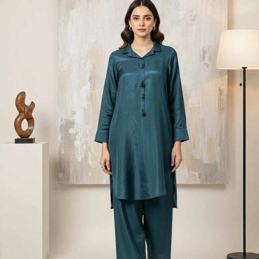 The Teal Silk Co-ord