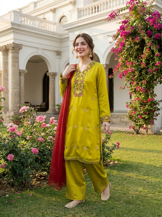 Lime Zest Silk Ensemble