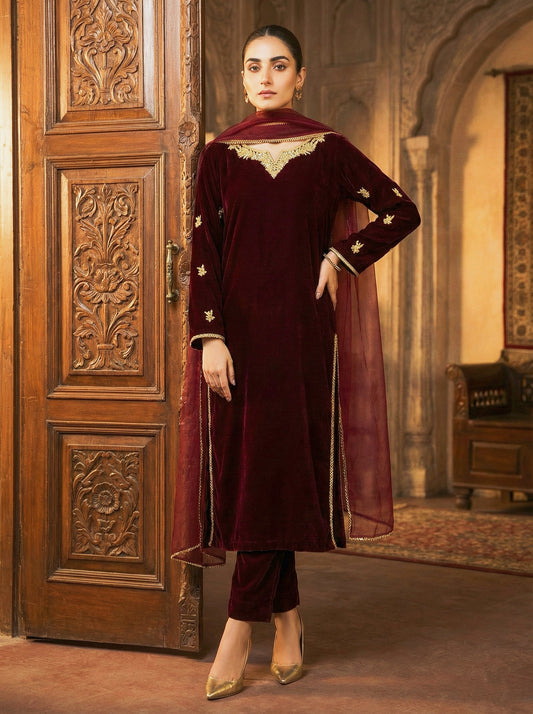 The Garnet Velvet 3-Piece Set